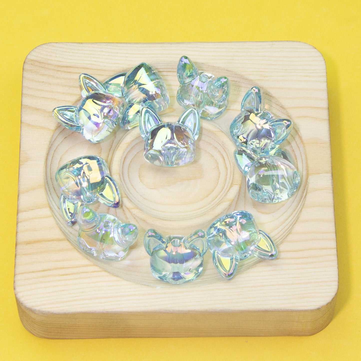 Transparent Plating Corgi Acrylic Beads 18mm Iridescent 20pcs 12