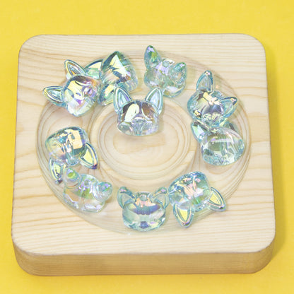 Transparent Plating Corgi Acrylic Beads 18mm Iridescent 20pcs 12