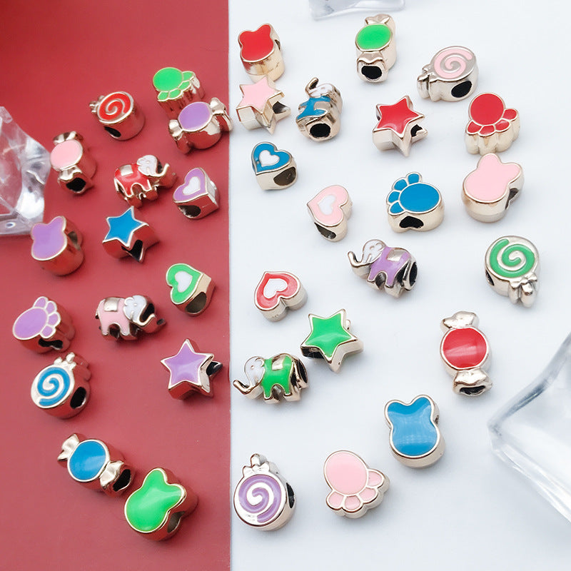 Enamel CCB Plastic Acrylic Beads 9-15mm Large Hole Playful Shapes 40pcs 3