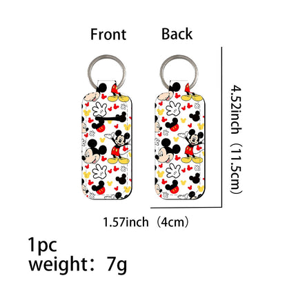 Cartoon Character Chapstick Holder Keychain Neoprene Colorful 8pcs 19