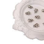 Elephant Metal Beads 12x8.2mm Vintage Silver Tone 20pcs 3