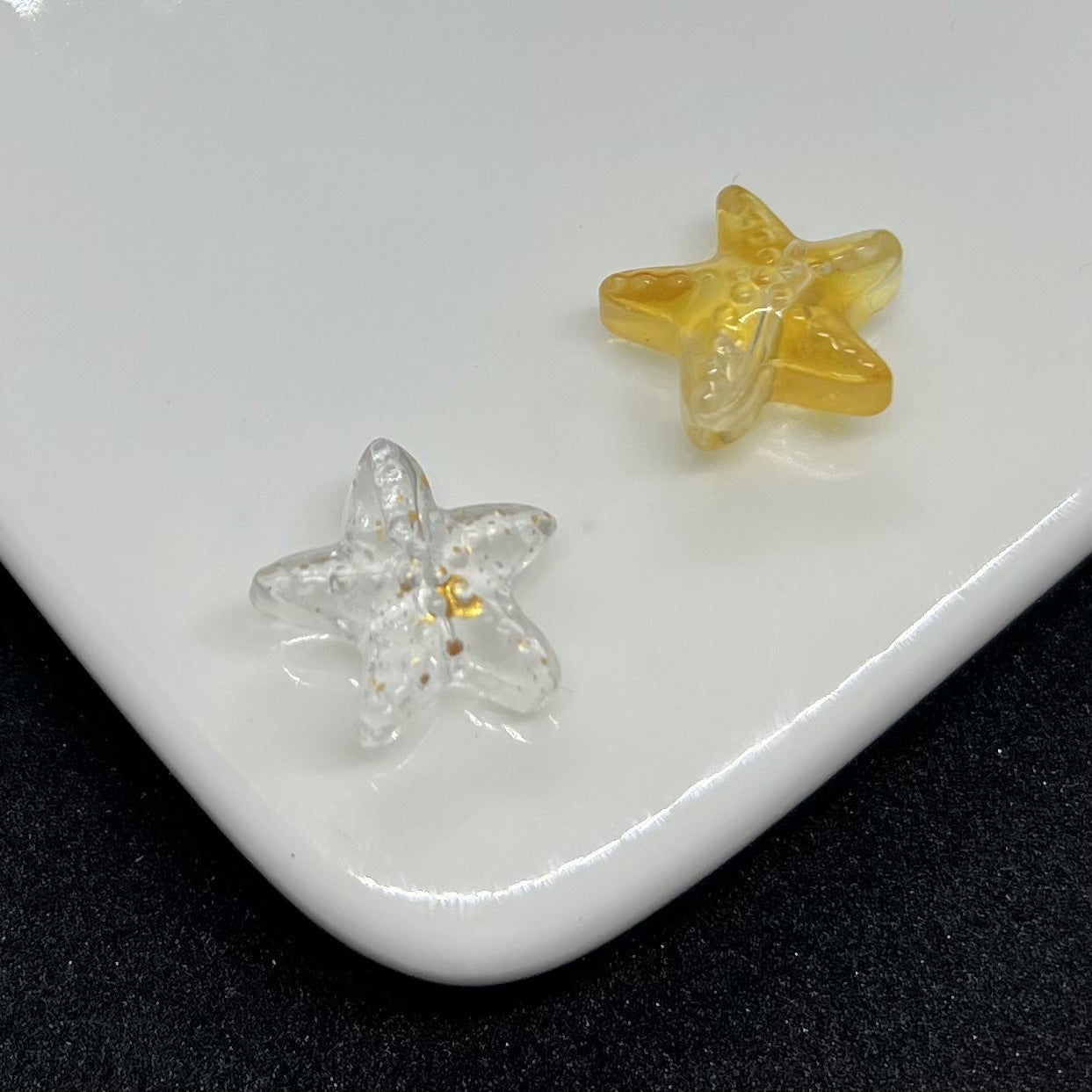 Czech Glass Sea Star Glass Beads 14mm Translucent Colors 100pcs 7