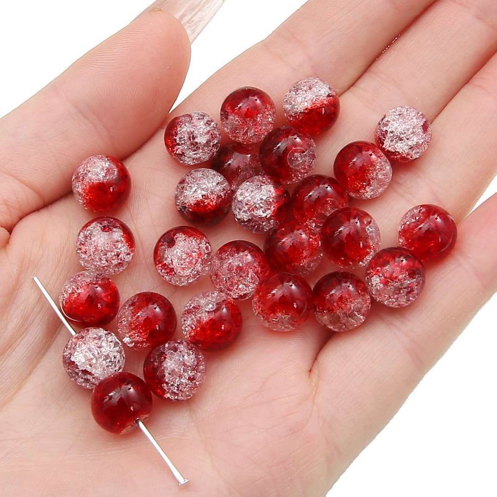 Crackle Round Glass Beads 10mm Assorted Colors 40pcs 37