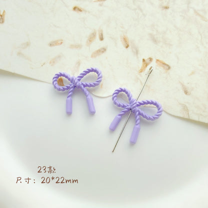 Cat Strawberry Moon Metal Beads Purple Tone Baking Painted 10pcs 25