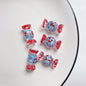 Hand Painted Wave Point Candy Acrylic Beads 14mm 5pcs 12