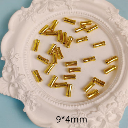 Tube Metal Beads 6mm 8mm Smooth Bamboo Joint Zinc Alloy 100pcs 4