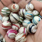 Imitation Ceramic Brushing Acrylic Beads 16mm Colorful Swirl 100pcs 6