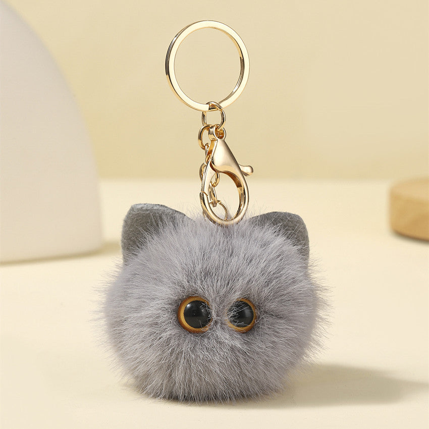 Plush Cat Keychain Faux Fur Soft 13cm 2pcs Set 3