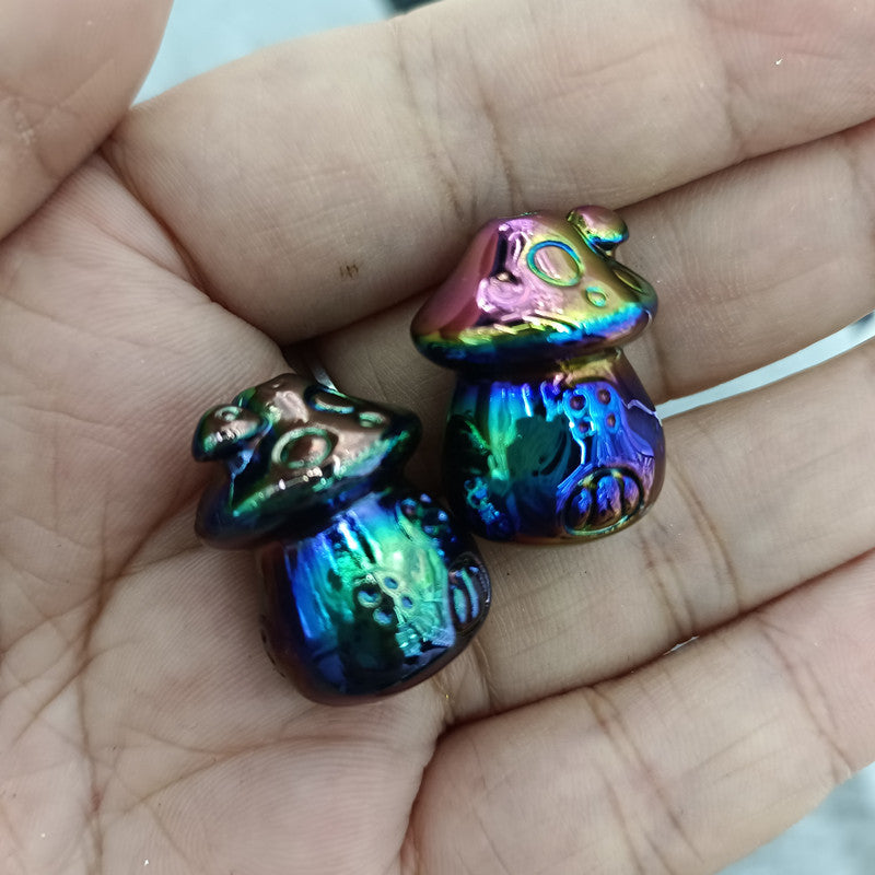 Glow In The Dark Mushroom Acrylic Beads 24mm Plated 50pcs 10