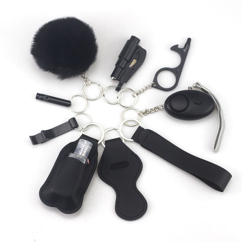 Self Defense Alarm Pompom Keychain Outdoor Safety 10 Pack 34