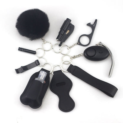 Self Defense Alarm Pompom Keychain Outdoor Safety 10 Pack 34