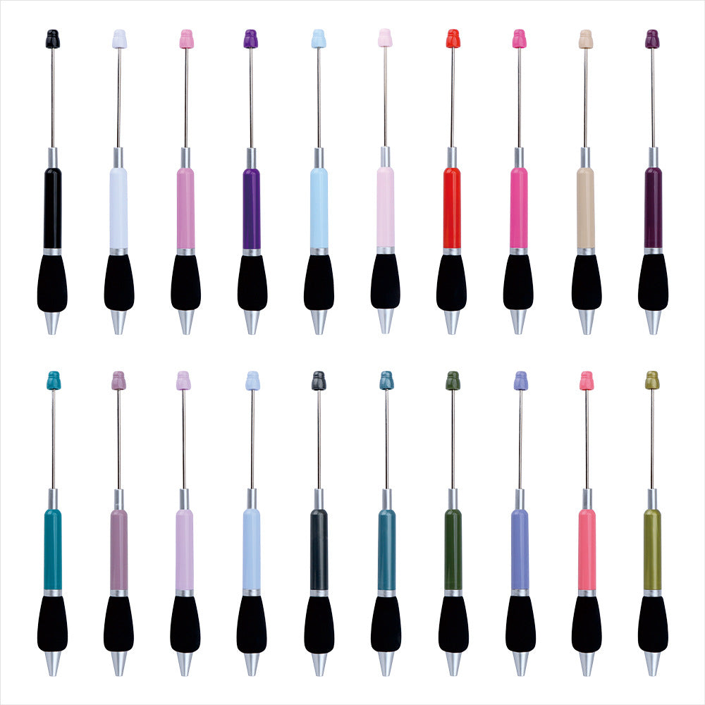 Beadable Ballpoint Pen Comfortable Grip Sponge Sheath Black Ink 1.0mm
