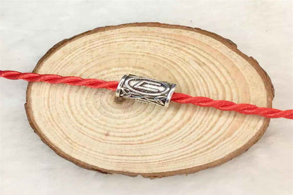 Tube Metal Beads Viking Note Patterned Silver Tone 100pcs 17