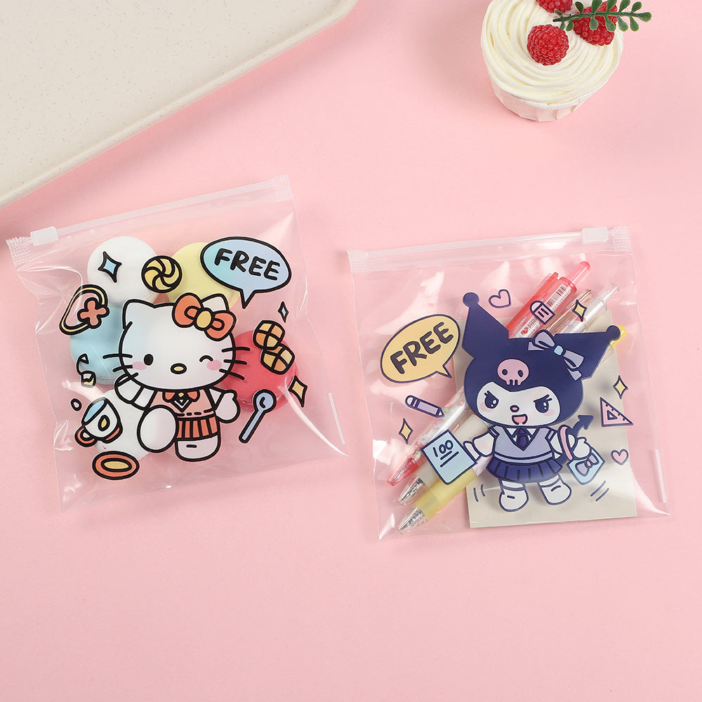 Clear Zip Lock Bags 13.5x13.5cm PE Plastic Sweet Sanrio Print 20pcs 3