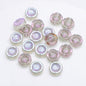 Electroplated Hawaiian Flower Glass Beads 14mm Transparent 20pcs 16