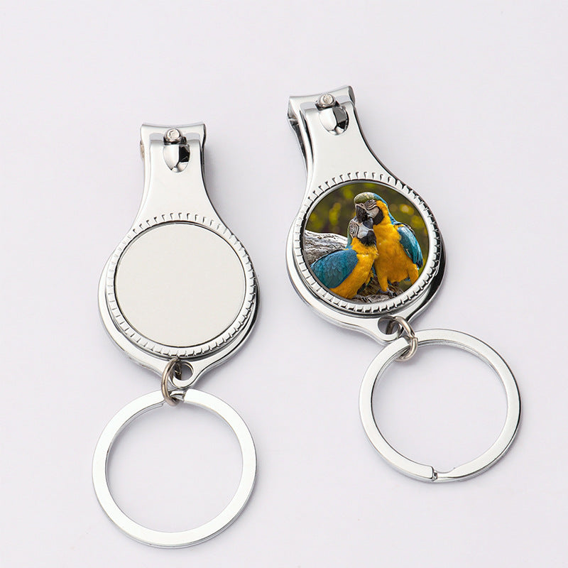 Stainless Steel Nail Clipper Keychain Sublimation Customizable 2