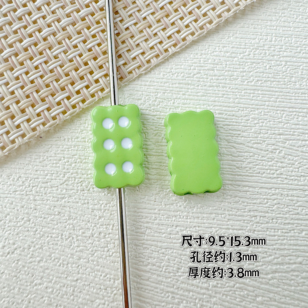 Baking Painted Cookies and Twisted Bow Metal Beads 15mm 21mm 20pcs 9