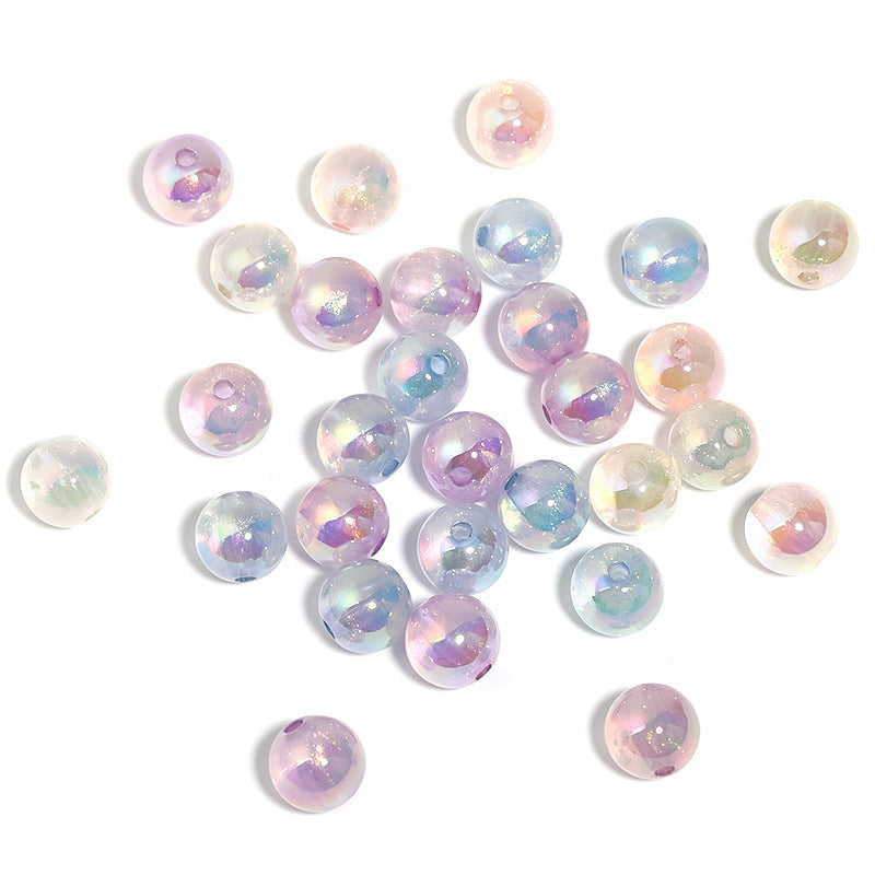 Transparent Round Acrylic Beads 12mm Powder Glitter Glow In The Dark 100pcs 5