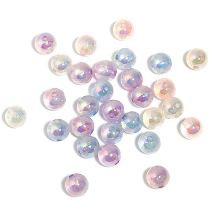 Transparent Round Acrylic Beads 12mm Powder Glitter Glow In The Dark 100pcs 5