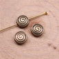 Flat Metal Beads 8mm Spiral Threaded Pattern Antique Silver Tone 50pcs 4