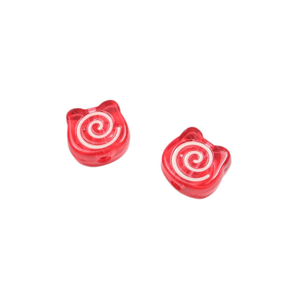 Clear Bear Biscuit Acrylic Beads 12mm Translucent Swirl 50pcs 3