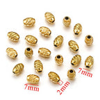 Stainless Steel Oval Blade Grain Metal Beads 5/7mm Gold Tone 10pcs 3