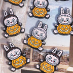 Halloween Labub Pumpkin Metal Beads 25mm Enamel Alloy 10pcs