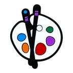 Silicone Focal Beads Drawing Board Paint Palette with Brushes 20pcs 6