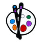 Silicone Focal Beads Drawing Board Paint Palette with Brushes 20pcs 6