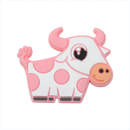 Silicone Focal Beads Highland Cow Colorful Cartoon Heads 20pcs 12