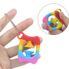 Silicone Gripper Hand Snapper Keychain Rainbow Stress Relief Toy 3