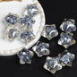 Clear Floral Star Resin Beads 22mm Translucent with Gold Flakes 10pcs 14