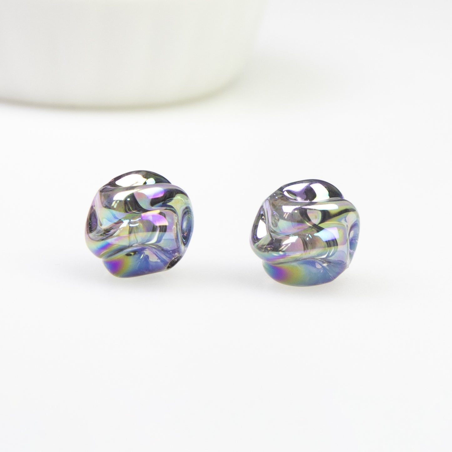 Transparent Twist Acrylic Beads 15mm 16mm Plated Assorted 20pcs 18