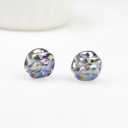 Transparent Twist Acrylic Beads 15mm 16mm Plated Assorted 20pcs 18