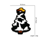 Silicone Focal Beads Christmas Tree Cow Print with Mustard Star 20pcs 2