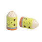 Painted Smiling Face Pencil Head Acrylic Beads 12x20mm Colorful 10pcs 8