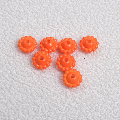 Acrylic Flower Spacer Beads 9mm Baking Painted 100pcs 13