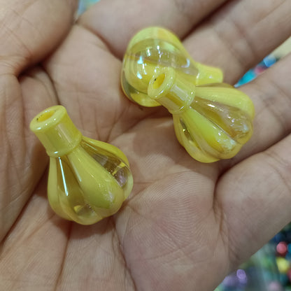UV Plated Hot Air Balloon Acrylic Beads 25mm Dual Color 50pcs 8