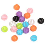 Rubberized Matte Striped Acrylic Beads 16mm Colorful Mixed 50pcs 5