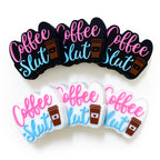 Silicone Focal Beads Coffee Coffee Slut Lettering Cup Icon 20pcs 3