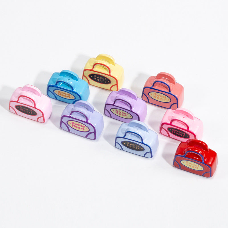 Painted Handbag Acrylic Beads 20/25mm Cartoon Pattern 10pcs 6