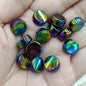 Plating Flat Round Acrylic Beads 12mm Solid Color 250pcs 7
