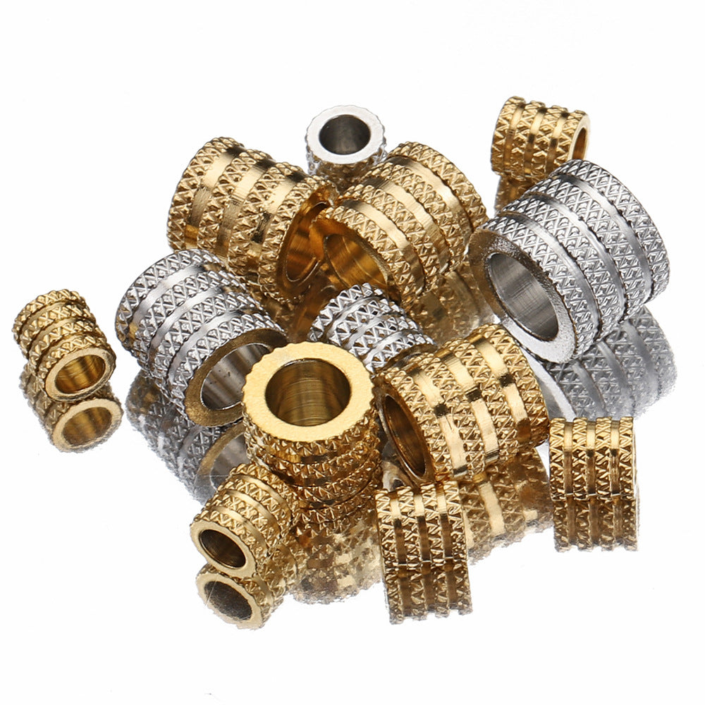 Stainless Steel Tube Metal Beads 5-10mm Four Arcs Reticulated Pattern 20pcs 5