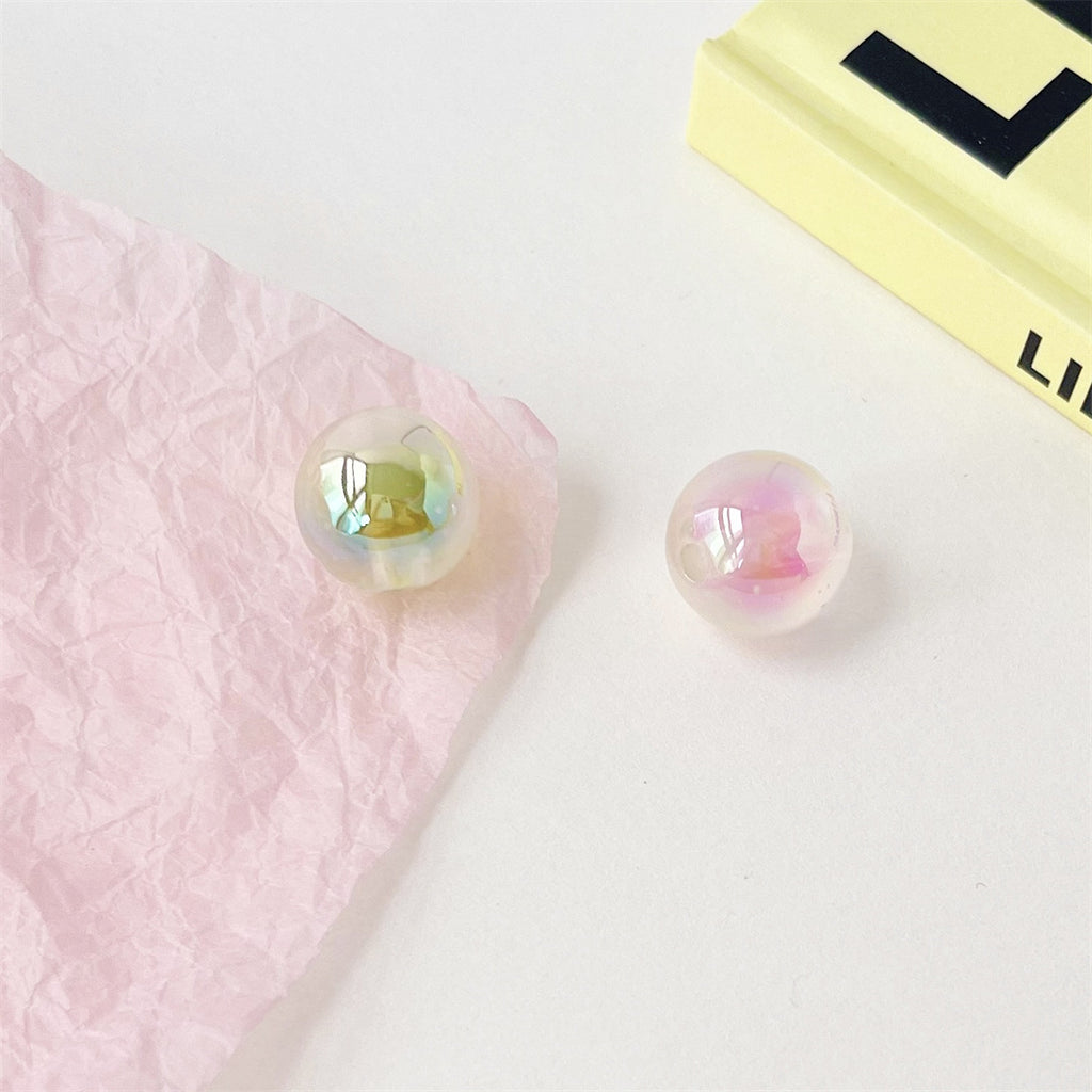 Glow Round Acrylic Beads 15mm Two-Tone Plated Luminous 100pcs 3