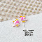 Helicopter and Satellite Metal Beads 17mm Painted Pastel Alloy 10pcs 6