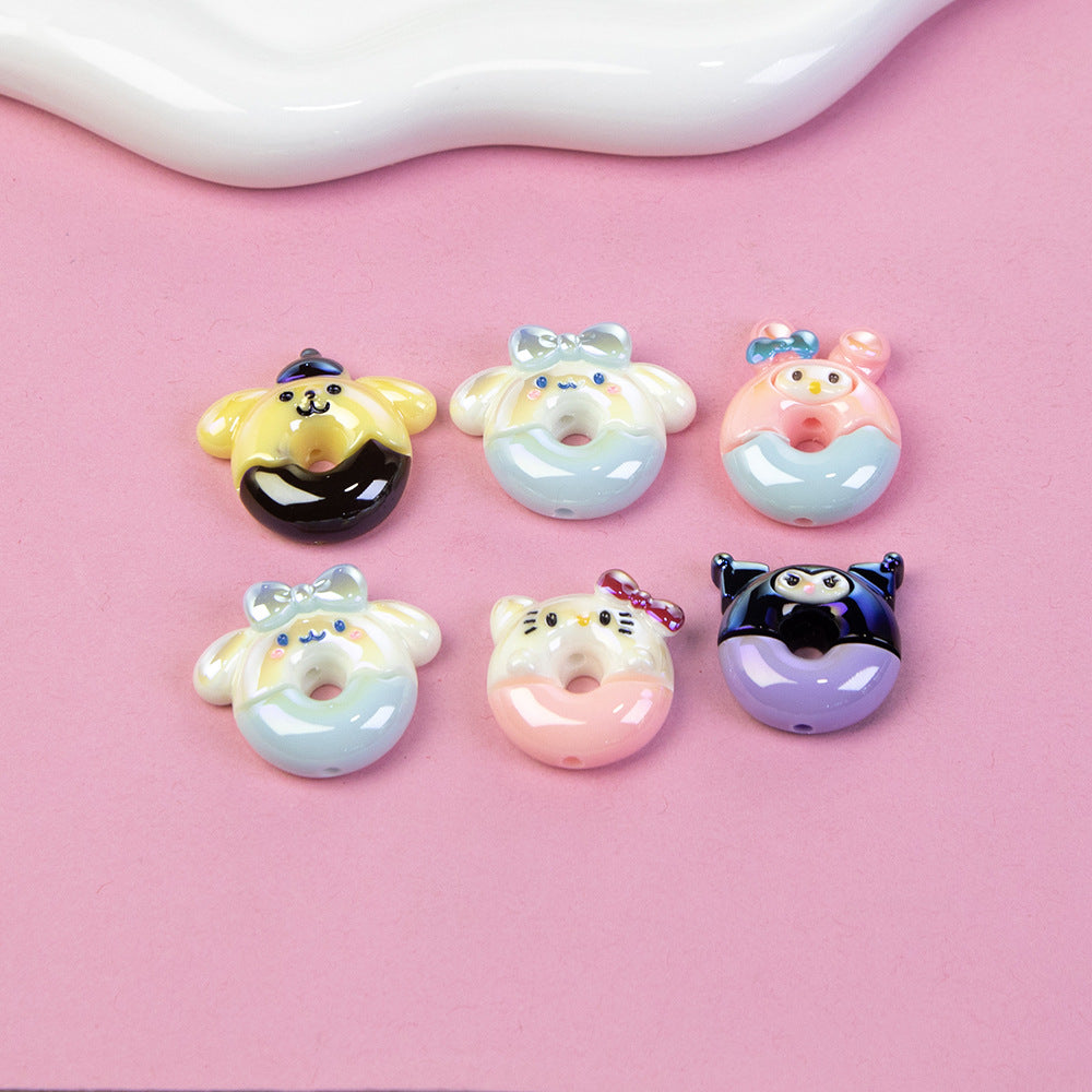 Sanrio Donut Series Resin Beads Playful Glossy Character Design 20pcs 4