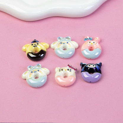 Sanrio Donut Series Resin Beads Playful Glossy Character Design 20pcs 4