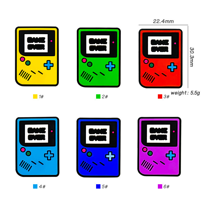 Silicone Focal Beads Nostalgic Handheld Game Console Game Over Text 20pcs 3