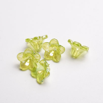 Transparent Plating Horn Petal Acrylic Beads 10mm Multicolor 500pcs 7