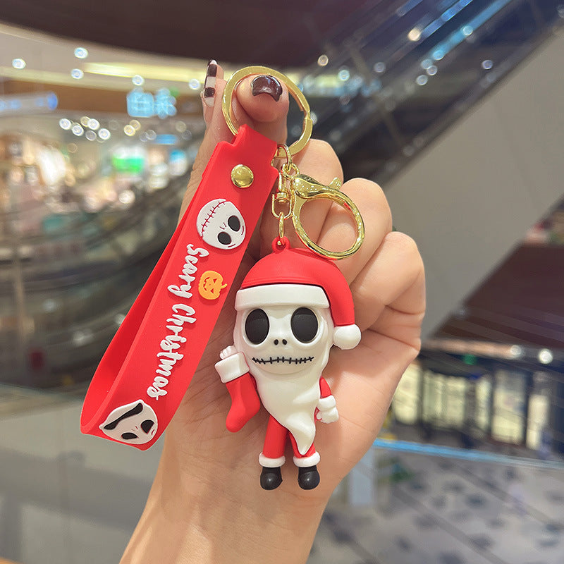 PVC Cartoon Halloween Couple Keychain Colorful Festive Charm 8